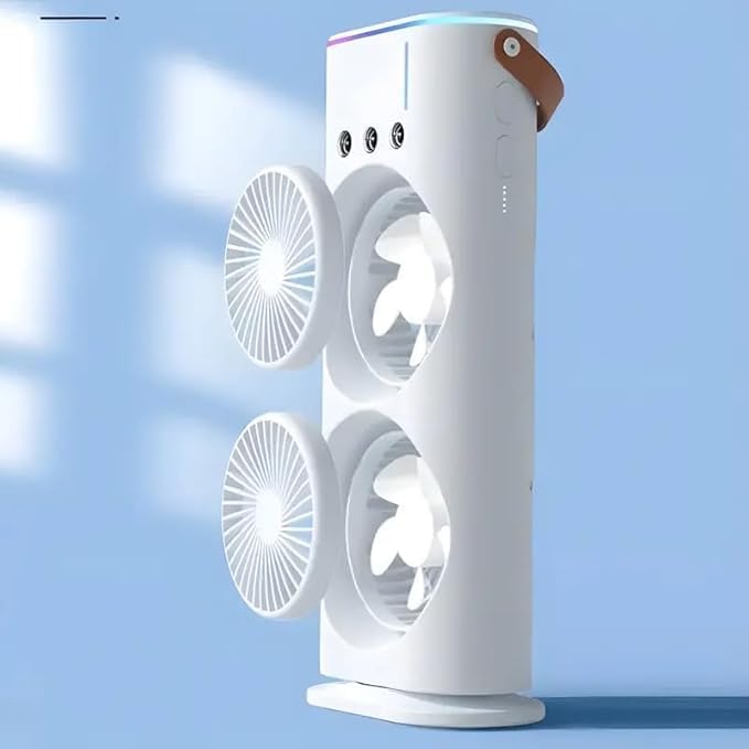 Double Ended Spray Fan, Desk Fan with Mist Spray, Travel Cooler Fan