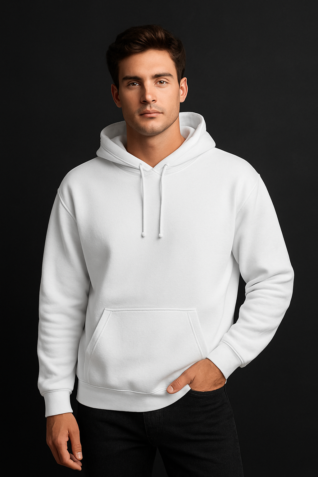 Plain White Premium black Hoodie