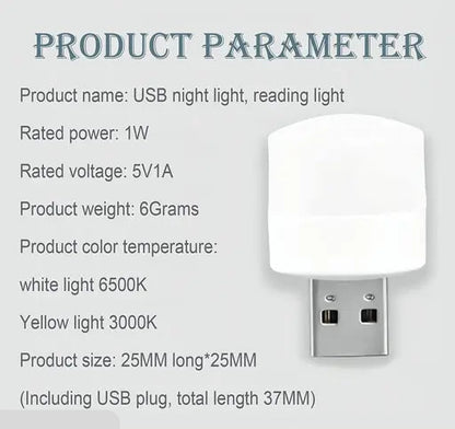 4 Mini USB Night Light/Night Bulb, Plug in Small Led Nightlight