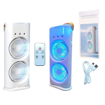 Double Ended Spray Fan, Desk Fan with Mist Spray, Travel Cooler Fan