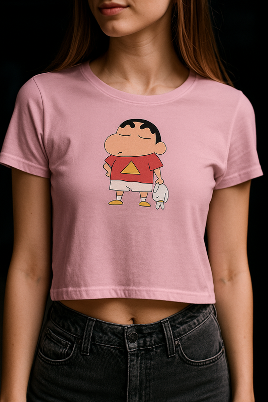Shinchan Ego Light Pink Cop Top For Girls