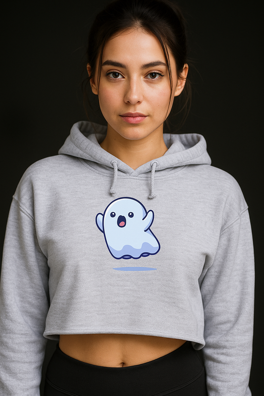 Snap Ghost Crop Hoodie For Girls