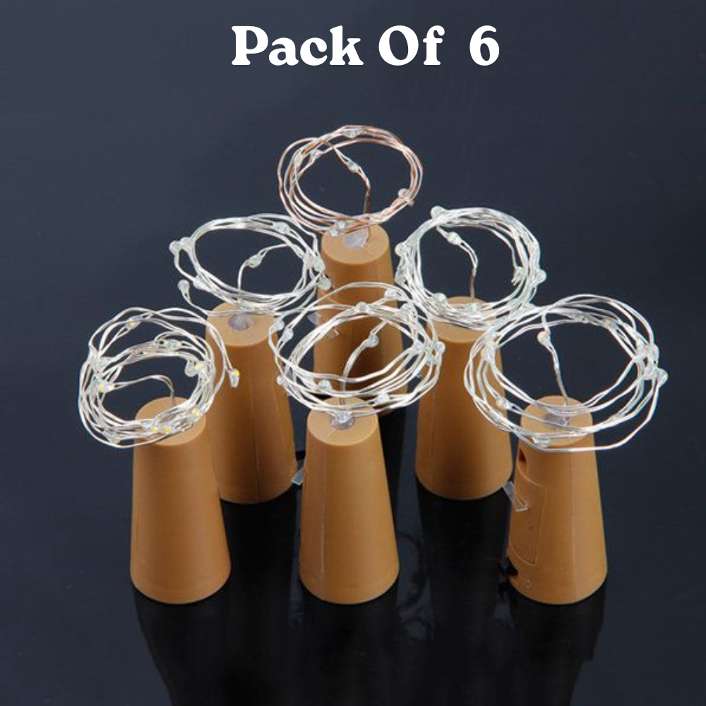Warm White Cork LED Bottle Light | Battery Operated Fairy Lights for Home Decor & Gifting