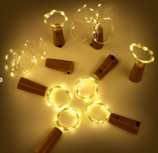 Warm White Cork LED Bottle Light | Battery Operated Fairy Lights for Home Decor & Gifting