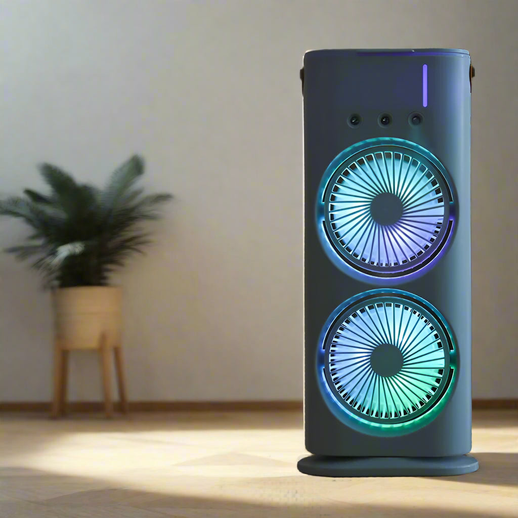Double Ended Spray Fan, Desk Fan with Mist Spray, Travel Cooler Fan