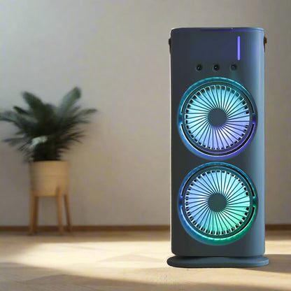 Double Ended Spray Fan, Desk Fan with Mist Spray, Travel Cooler Fan
