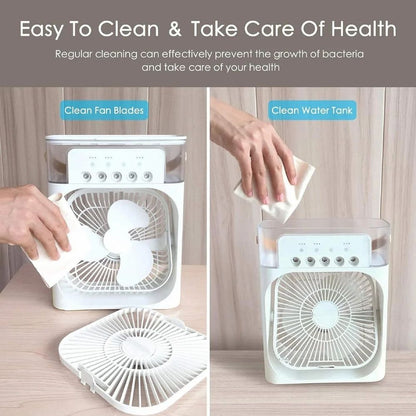 Mini Cooler And 3D Crystal Lamp Combo / Minimalist Chill & Glow Combo